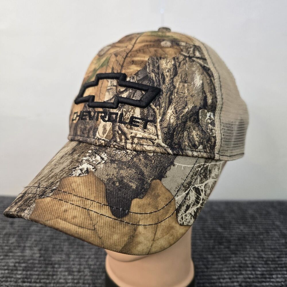Chevrolet Realtree Edge Camo Adjustable Strap Mesh-Back Camouflage Hat Cap